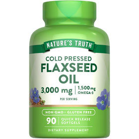 Nature's Truth Huile de Graines de Lin Softgels 90 Capsules vue de face