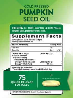 Nature's Truth Huile de Pépin de Citrouille 3000mg gélules molles arrière