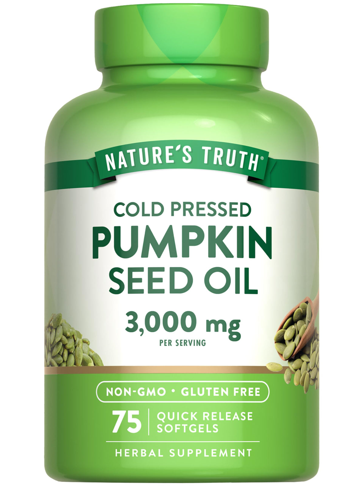 Nature's Truth Huile de Pépin de Citrouille 3000mg gélules molles avant