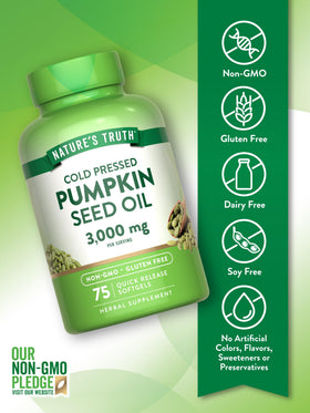 Nature's Truth Huile de Pépin de Citrouille 3000mg gélules molles côté
