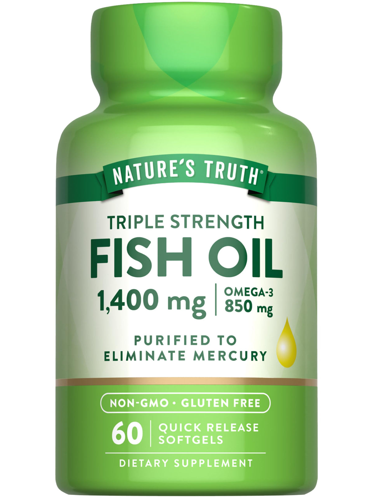 Nature's Truth huile de poisson 1400 mg avec 850 mg Omega-3 vue avant