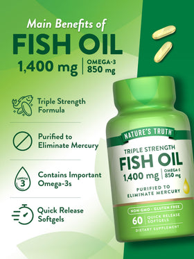 Nature's Truth huile de poisson 1400 mg bouchon et dosage