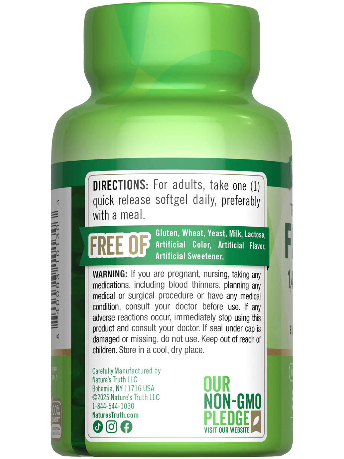 Nature's Truth huile de poisson 1400 mg en situation dans une cuisine
