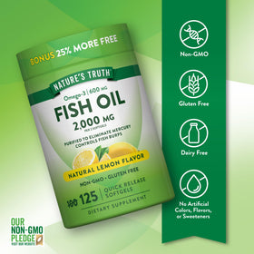 Nature's Truth Huile de Poisson 2000 mg gélules molles avec citron