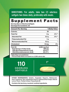 Nature's Truth Huile de Poisson 2000mg gélules de côté