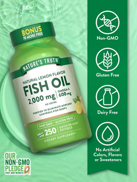 Nature's Truth Huile de Poisson 250 gélules, arrière du produit