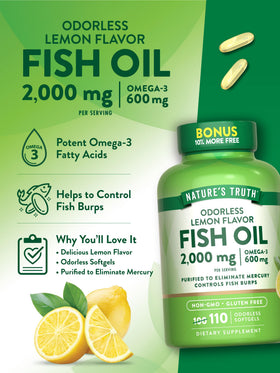 Nature's Truth Huile de Poisson gélules sur une table