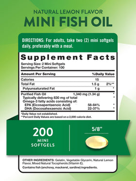Nature's Truth Huile de Poisson Omega 3 1340 mg gélules miniatures