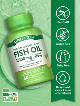 Nature's Truth Huile de Poisson Omega 3 2000mg gélules avec boîte