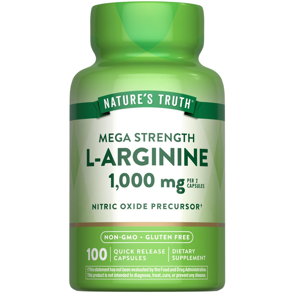 Nature's Truth L-Arginine 1000 mg capsules, boîte vue de face