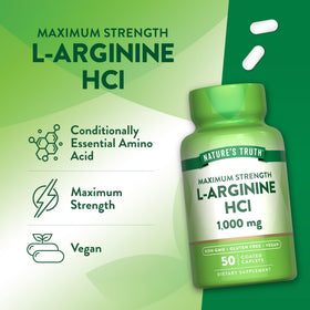 Nature's Truth L-Arginine HCL 1000mg 50 comprimés de côté