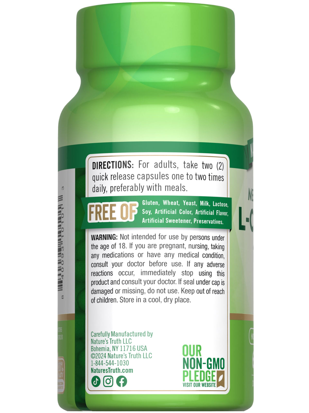 Nature's Truth L-Carnitine 1000mg capsules close-up