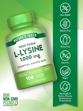 Nature's Truth L-Lysine 1000mg comprimés dans une main