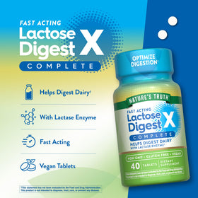 Nature's Truth Lactose daily Pills boîte avec dimensions
