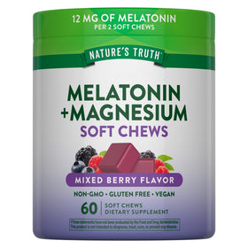 Nature's Truth Melatonin et Magnésium Bonbons à Mâcher 60 unités vue de face