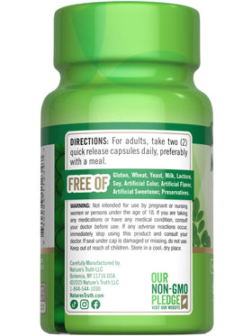 Nature's Truth Moringa Oleifera product packaging and label