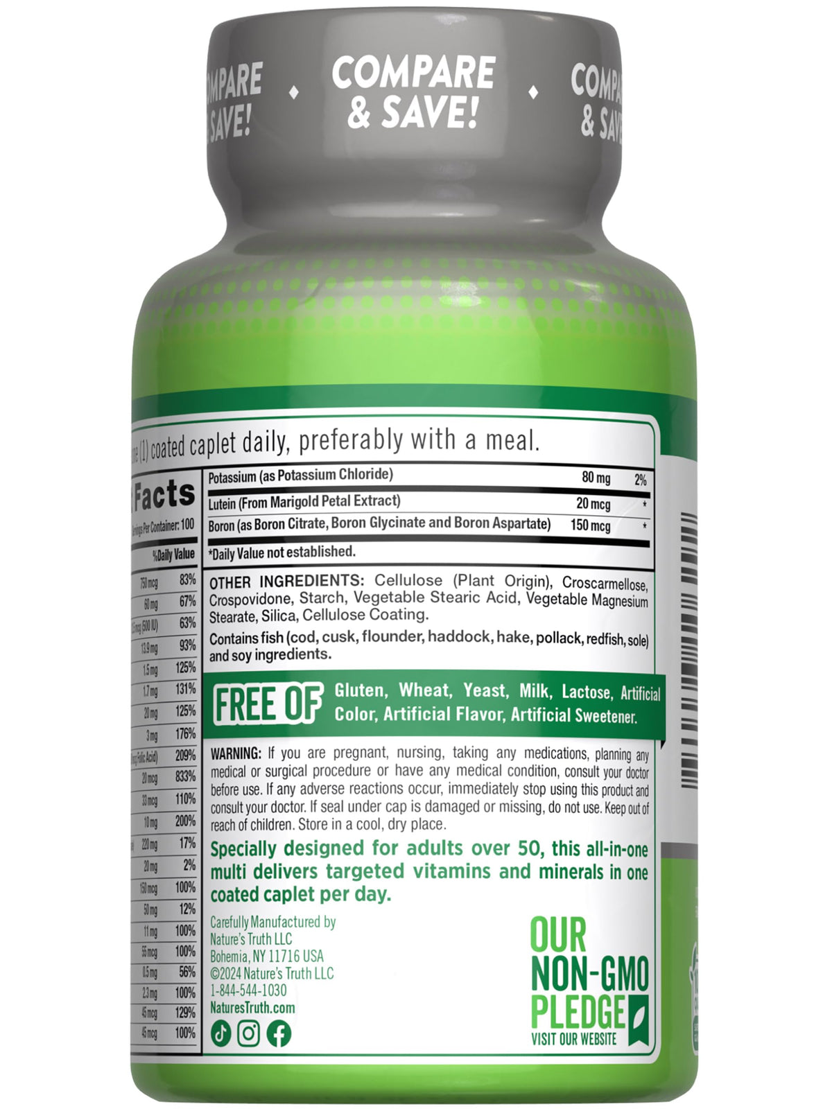 Nature's Truth Multivitamine 50+ avec d'autres compléments