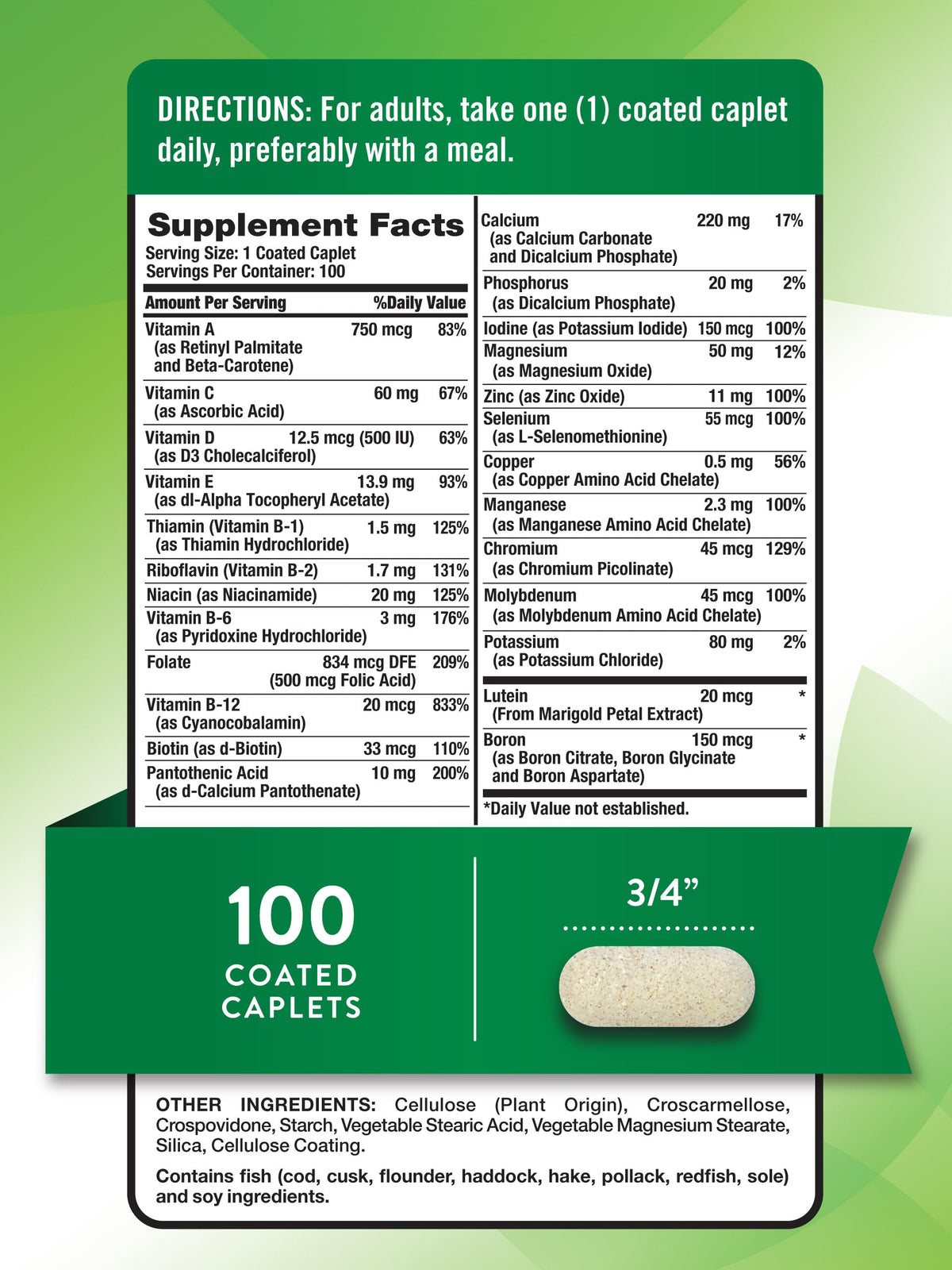 Nature's Truth Multivitamine 50+ gélules enrobées