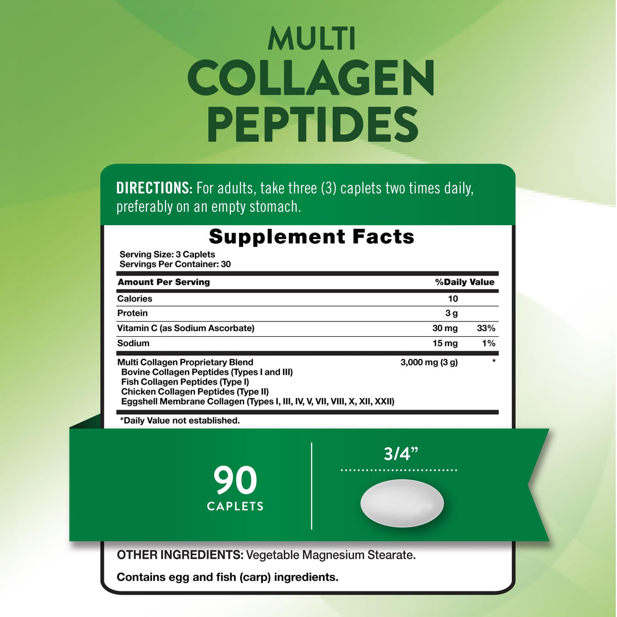 Nature's Truth Peptides de Collagène gélules 118g vue arrière
