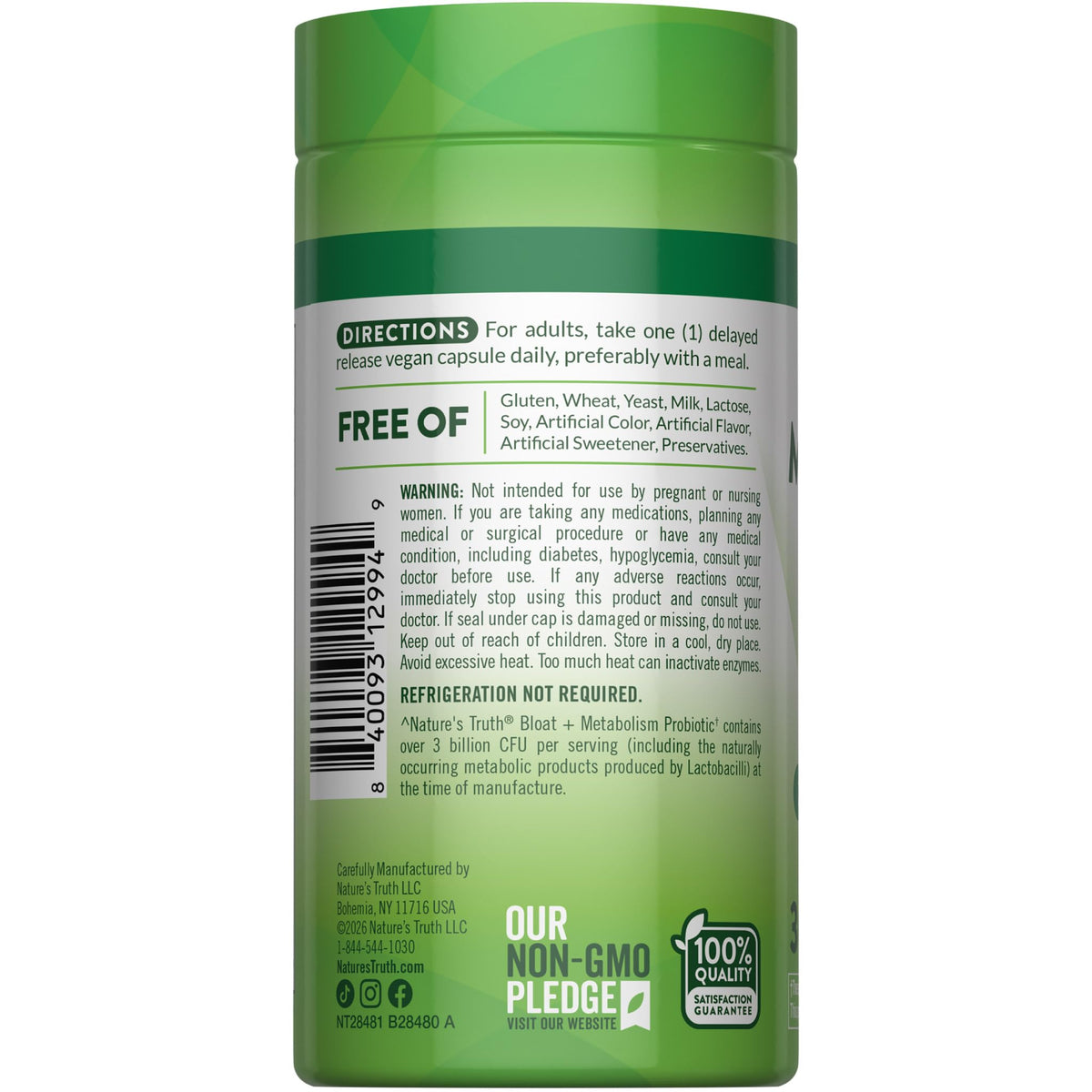 Nature's Truth Probiotique 27 Souches 41g en utilisation quotidienne