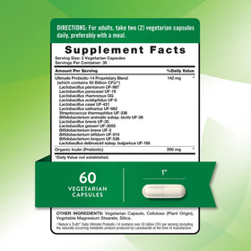 Nature's Truth Probiotique 50 Milliards CFU vue arrière