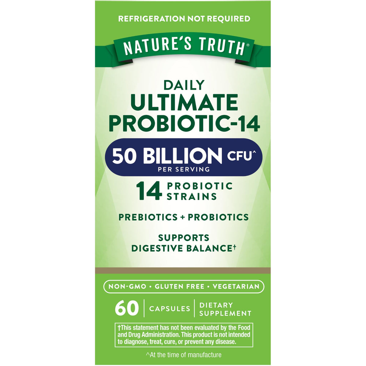 Nature's Truth Probiotique 50 Milliards CFU vue avant