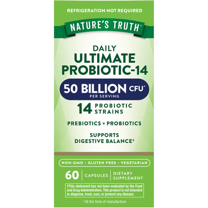 Nature's Truth Probiotique 50 Milliards CFU vue avant