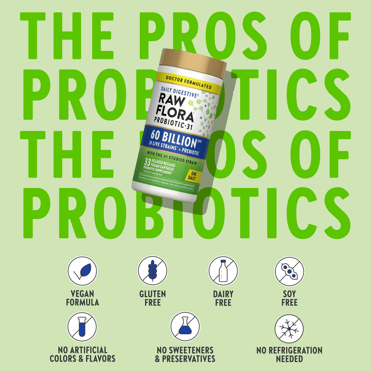 Nature's Truth Probiotique sur une table avec d'autres compléments