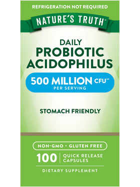 Nature's Truth Probiotiques 500 Millions CFU 60 Capsules, vue de face