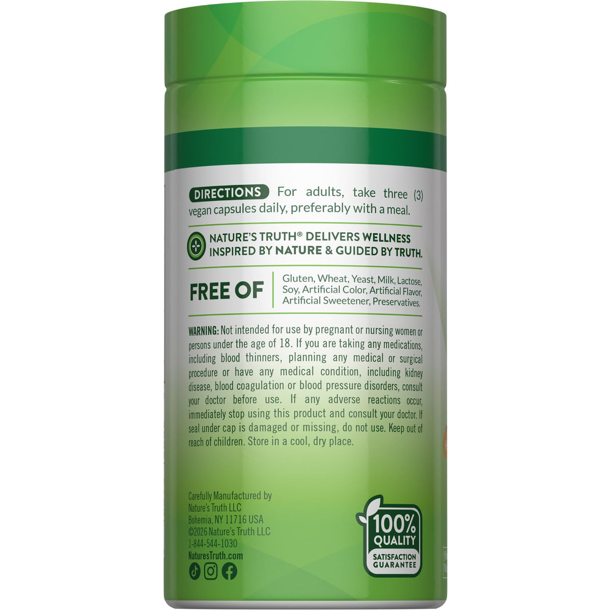 Nature's Truth Saffron Capsules avec des ingrédients naturels