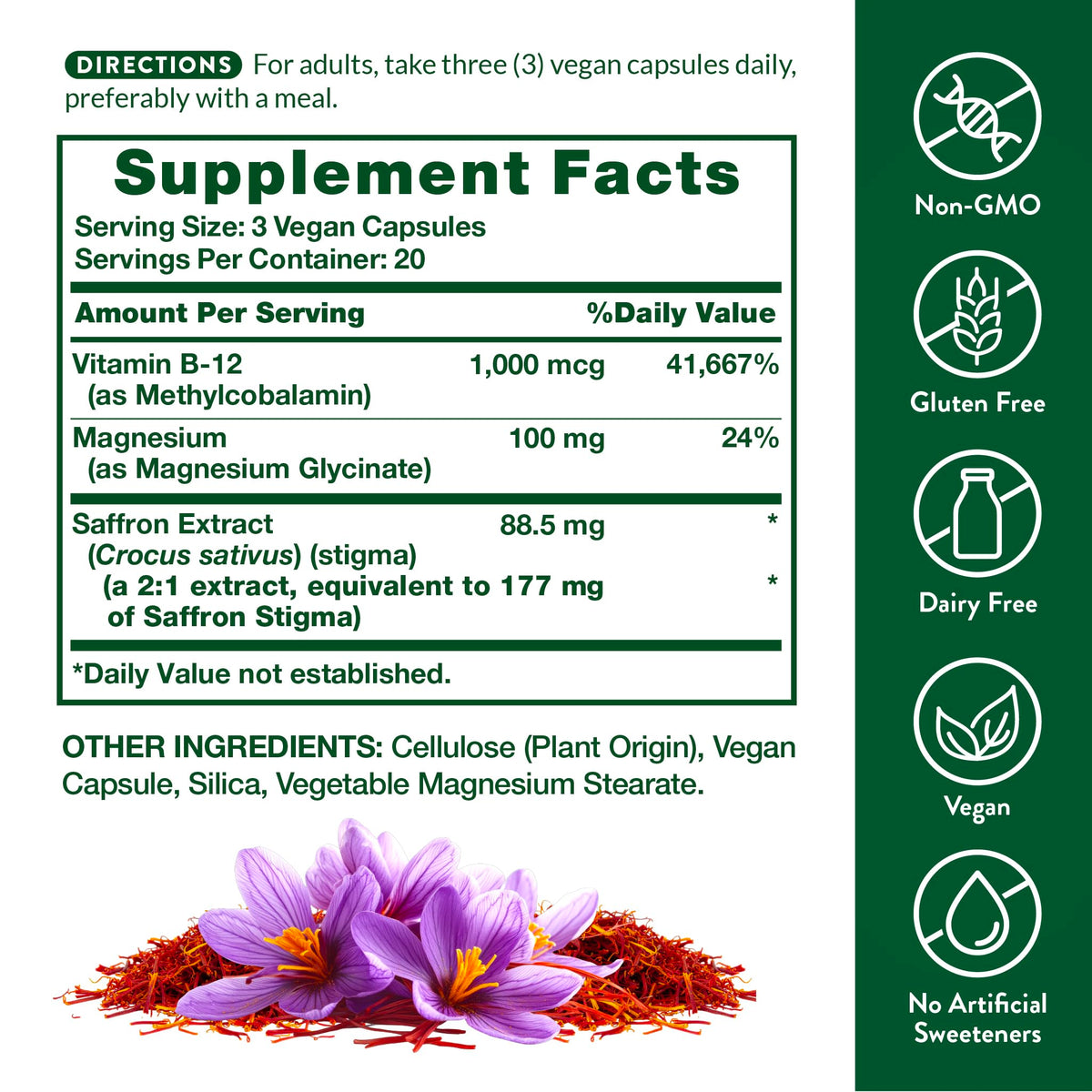 Nature's Truth Saffron Capsules boîte avec étiquette