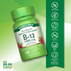 Nature's Truth Vitamine B12 1000 mcg comprimés côté