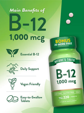 Nature's Truth Vitamine B12 1000 mcg comprimés dans un cadre de vie