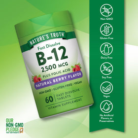Nature's Truth Vitamine B12 2500 mcg étiquette des ingrédients