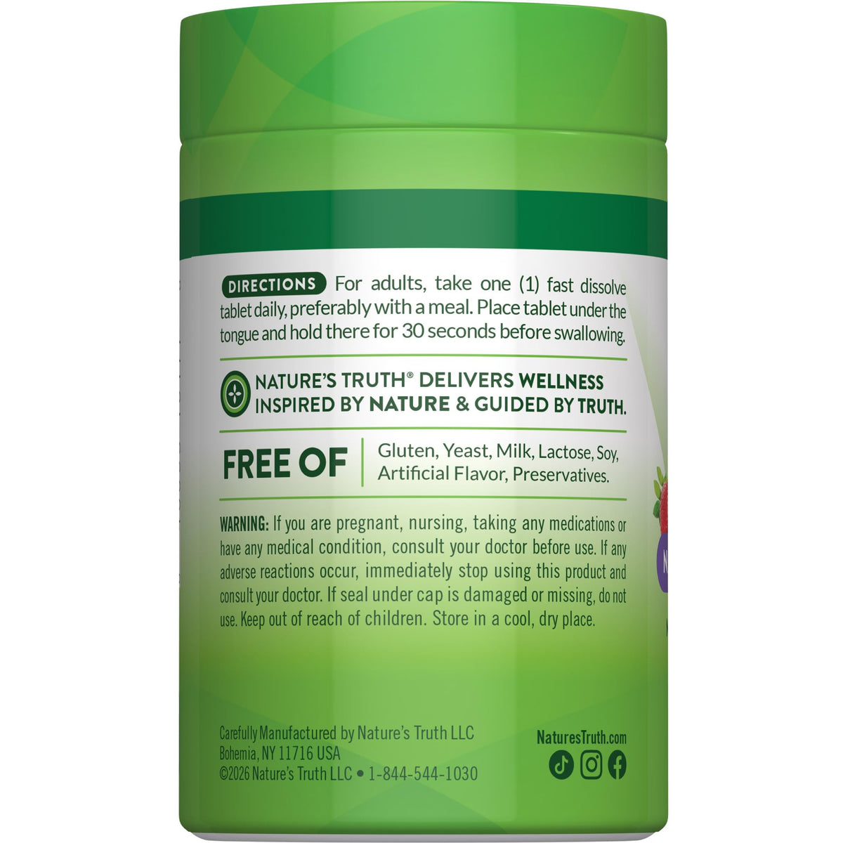 Nature's Truth Vitamine B12 2500 mcg présentation produit
