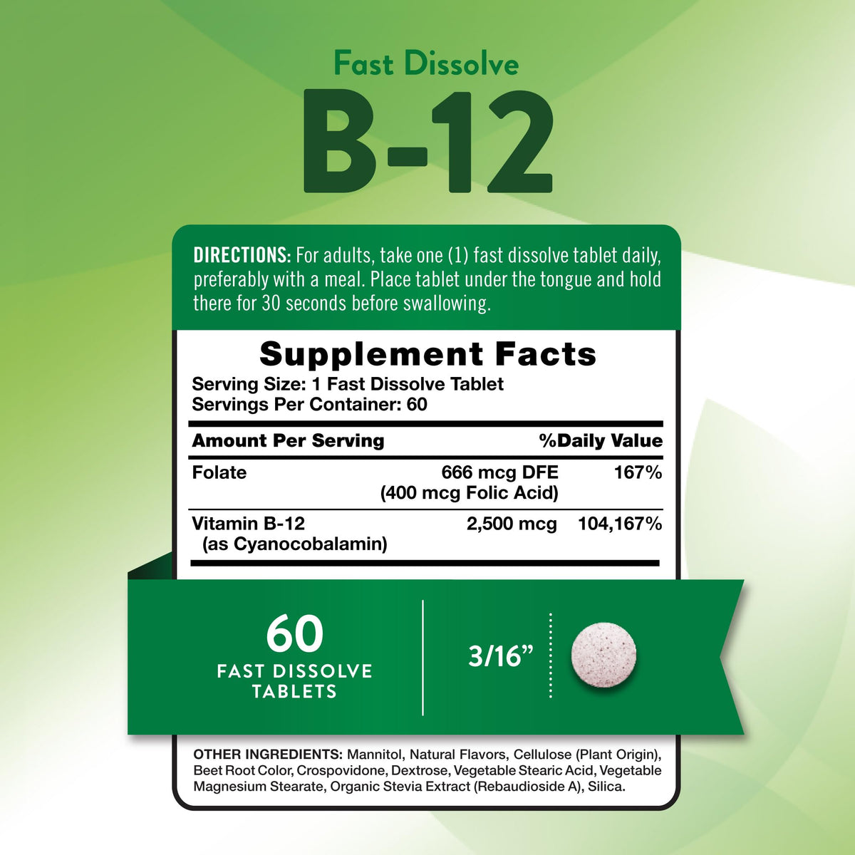 Nature's Truth Vitamine B12 2500 mcg tablettes dissolvantes