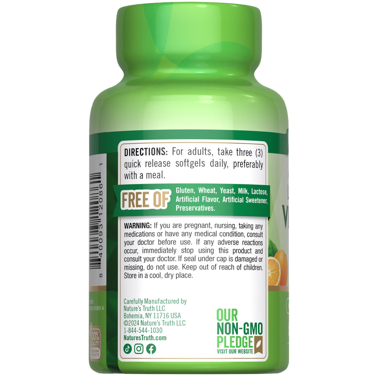 Nature's Truth Vitamine C Liposomale 1650 mg dans un environnement naturel