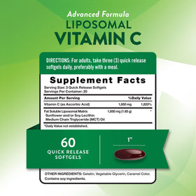 Nature's Truth Vitamine C Liposomale 1650 mg gélules arrière