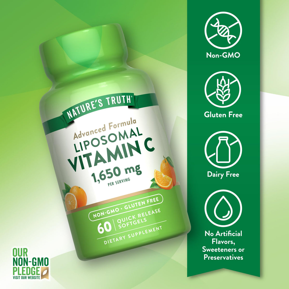 Nature's Truth Vitamine C Liposomale 1650 mg gélules côté
