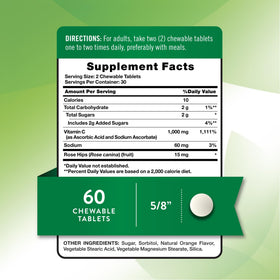Nature's Truth Vitamine C Mâchable 1000 mg comprimés sur une table