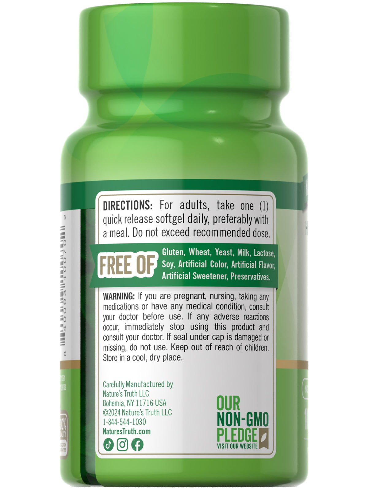 Nature's Truth Vitamine D3 10 000 UI gélules ouvertes