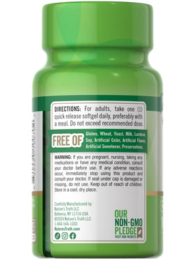 Nature's Truth Vitamine D3 10 000 UI gélules ouvertes