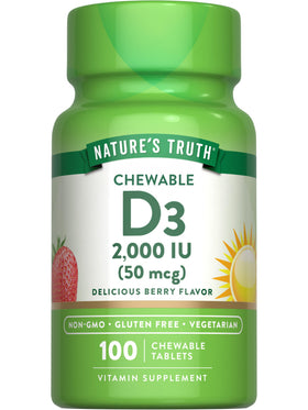 Nature's Truth Vitamine D3 2000 UI 100 comprimés vue avant