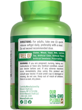 Nature's Truth Vitamine D3 gélules molles avec les dimensions de l'emballage