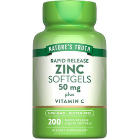 Nature's Truth Zinc 50mg gélules liquides devant l'emballage