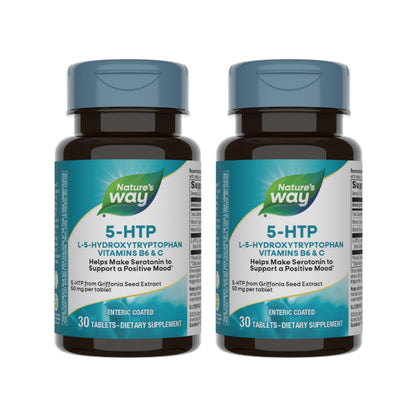 Nature's Way 5-HTP 30 gélules vue avant et arrière