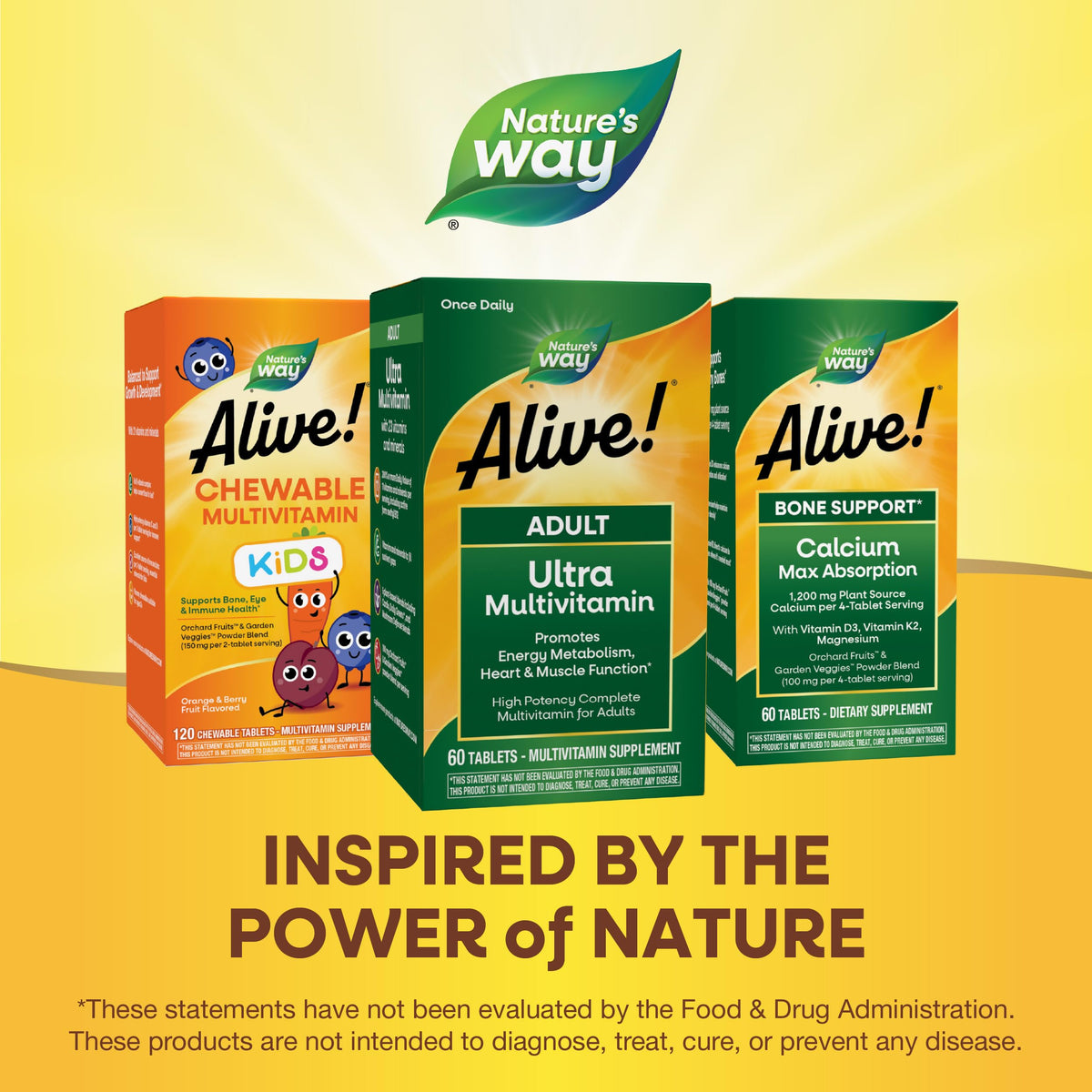 Nature's Way Alive! Adult Ultra Multivitamin affichage des mélanges végétaux