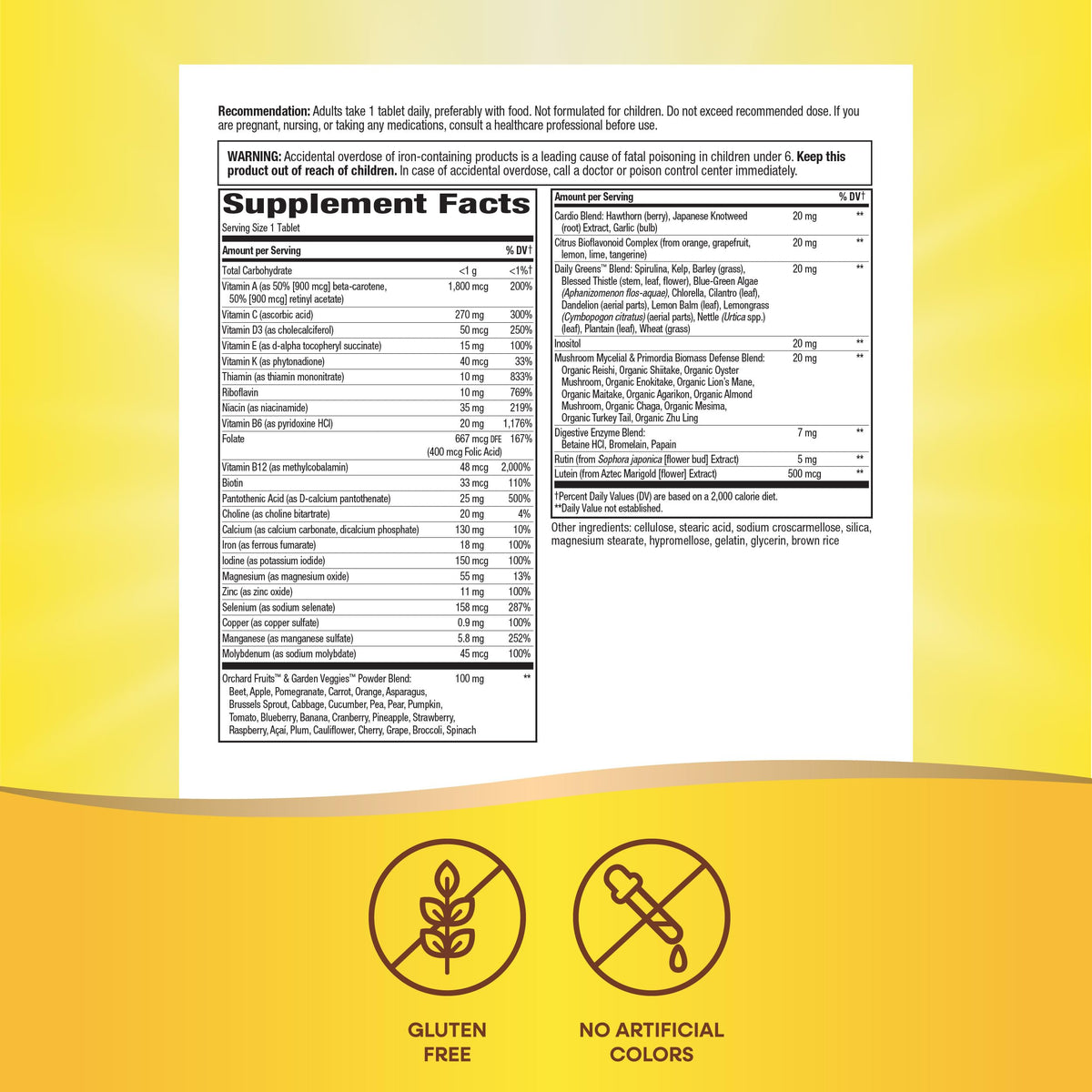 Nature's Way Alive! Adult Ultra Multivitamin présentation des comprimés
