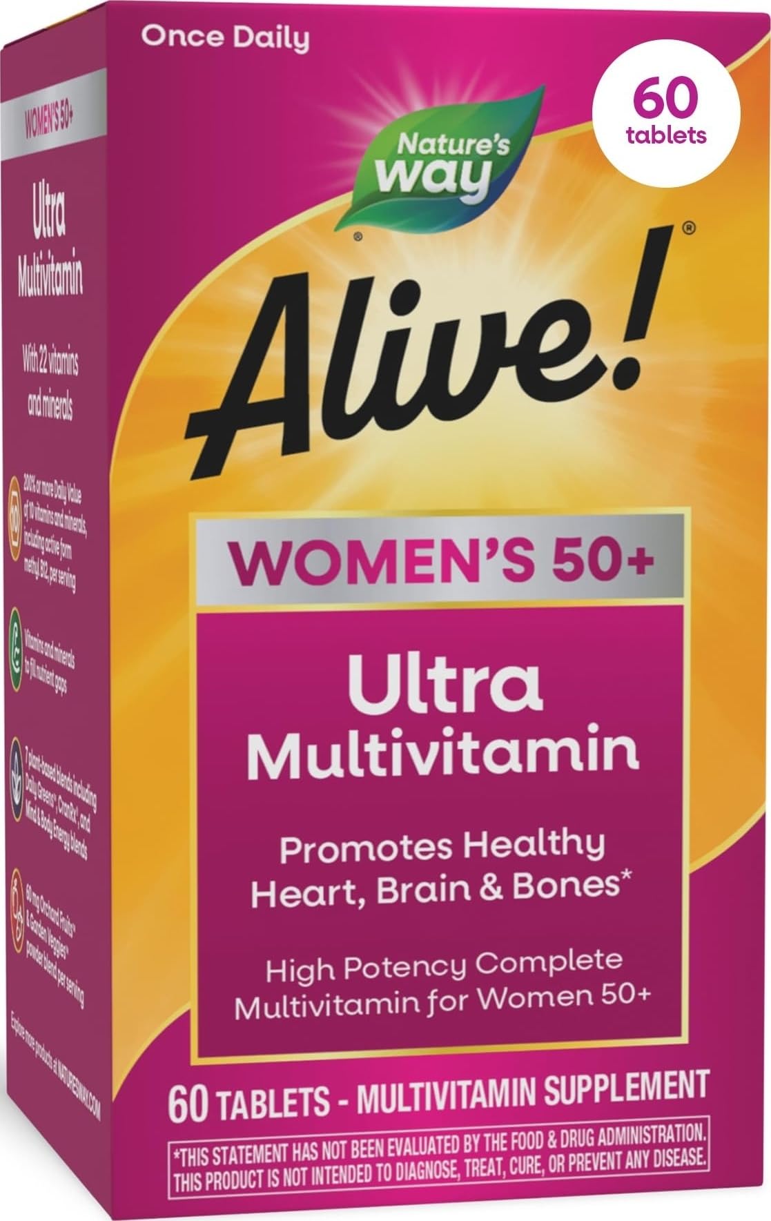 Nature's Way Alive! Femme 50+ multivitamine 60 comprimés - vue de face