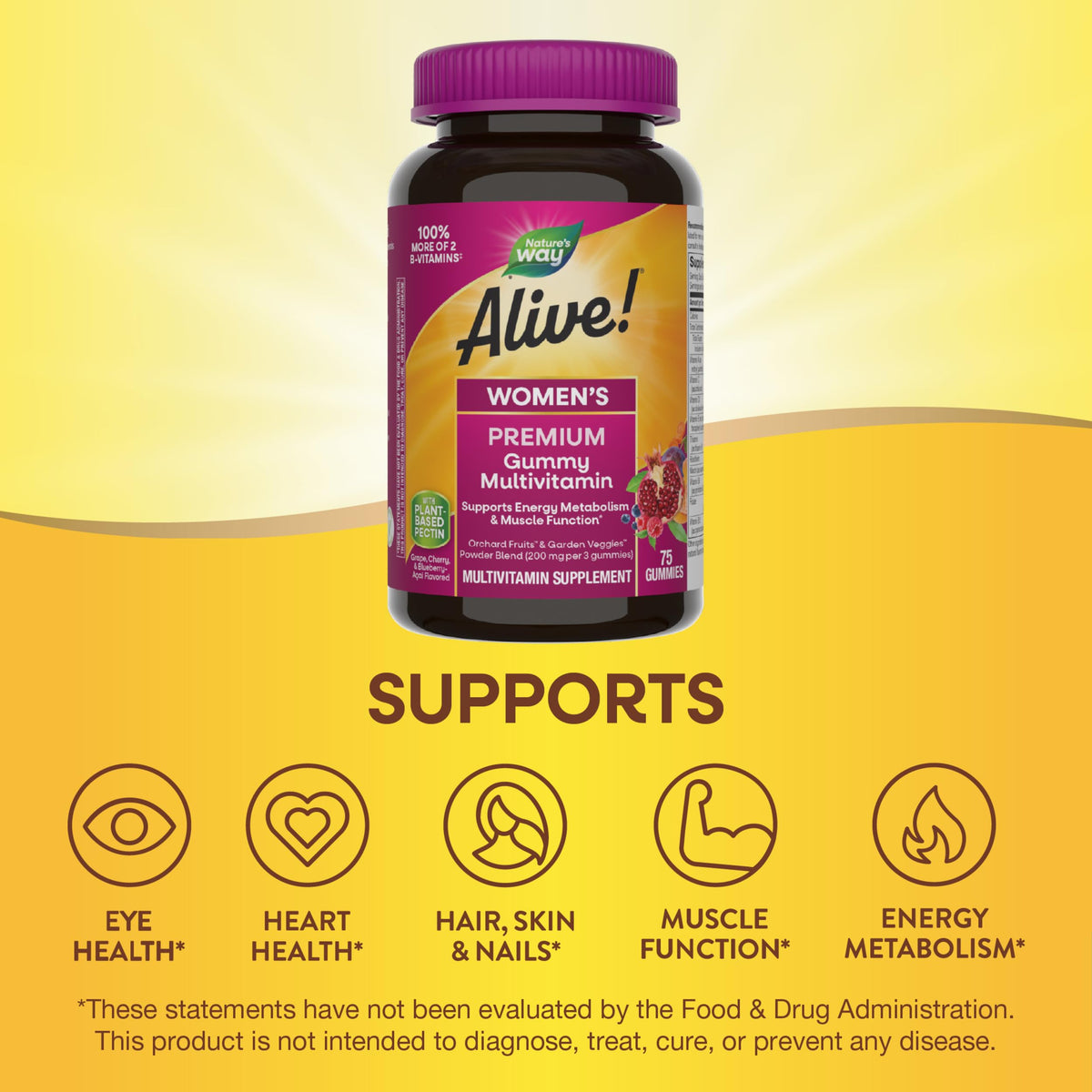 Nature's Way Alive! Gummy Multivitamin Femme 75 gommes côté